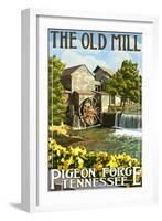 The Old Mill - Pigeon Forge, Tennessee-Lantern Press-Framed Art Print