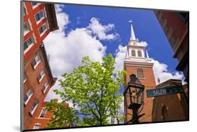 The Old North Church and gas street lamp, Freedom Trail, Boston, Massachusetts, USA-Russ Bishop-Mounted Photographic Print