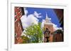 The Old North Church and gas street lamp, Freedom Trail, Boston, Massachusetts, USA-Russ Bishop-Framed Premium Photographic Print