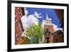 The Old North Church and gas street lamp, Freedom Trail, Boston, Massachusetts, USA-Russ Bishop-Framed Premium Photographic Print