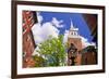 The Old North Church and gas street lamp, Freedom Trail, Boston, Massachusetts, USA-Russ Bishop-Framed Photographic Print