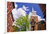 The Old North Church and gas street lamp, Freedom Trail, Boston, Massachusetts, USA-Russ Bishop-Framed Photographic Print