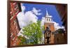 The Old North Church and gas street lamp, Freedom Trail, Boston, Massachusetts, USA-Russ Bishop-Framed Photographic Print