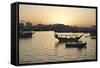 The Old Part of Doha and the Dhows Moored in the Harbour-Matt-Framed Stretched Canvas