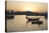 The Old Part of Doha and the Dhows Moored in the Harbour-Matt-Stretched Canvas