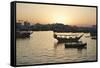 The Old Part of Doha and the Dhows Moored in the Harbour-Matt-Framed Stretched Canvas