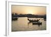 The Old Part of Doha and the Dhows Moored in the Harbour-Matt-Framed Photographic Print