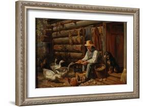 The Old Pioneer: Uncle Dan and His Pets, 1878-Arthur Fitzwilliam Tait-Framed Giclee Print
