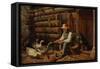 The Old Pioneer: Uncle Dan and His Pets, 1878-Arthur Fitzwilliam Tait-Framed Stretched Canvas