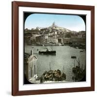 The Old Port and the Notre-Dame De La Garde Basilica, Marseilles (France), Circa 1890-1895, Image-Leon, Levy et Fils-Framed Photographic Print