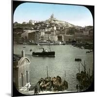 The Old Port and the Notre-Dame De La Garde Basilica, Marseilles (France), Circa 1890-1895, Image-Leon, Levy et Fils-Mounted Photographic Print