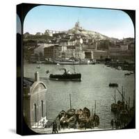 The Old Port and the Notre-Dame De La Garde Basilica, Marseilles (France), Circa 1890-1895, Image-Leon, Levy et Fils-Stretched Canvas