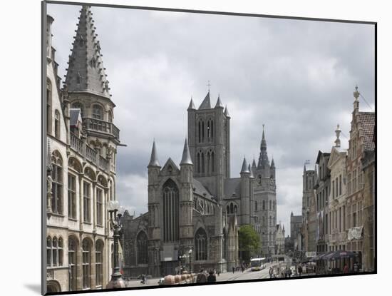 The Old Post Office on the Left, St. Nickolas Church and the Belfry Beyond, Ghent, Belgium, Europe-James Emmerson-Mounted Photographic Print