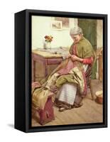 The Old Quilt-Walter Langley-Framed Stretched Canvas