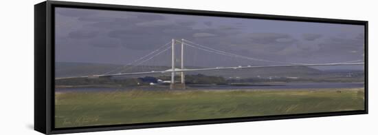 The Old Severn Bridge, December-Tom Hughes-Framed Stretched Canvas