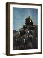 The Old Stage Coach of the Plains-Frederic Sackrider Remington-Framed Art Print