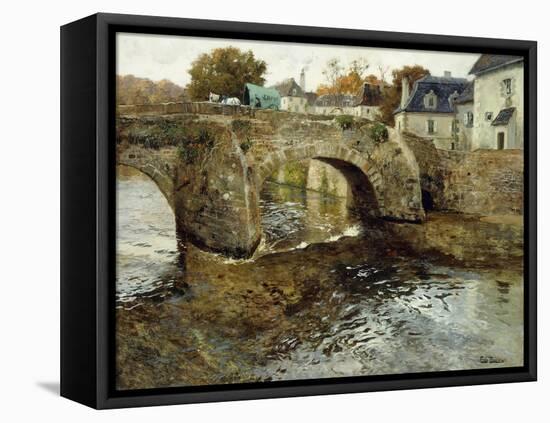 The Old Stone Bridge-Fritz Thaulow-Framed Stretched Canvas