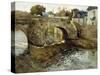 The Old Stone Bridge-Fritz Thaulow-Stretched Canvas