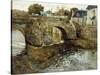 The Old Stone Bridge-Fritz Thaulow-Stretched Canvas