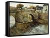 The Old Stone Bridge-Fritz Thaulow-Framed Stretched Canvas