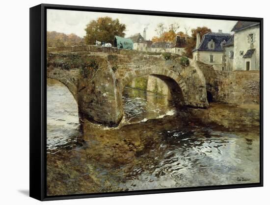 The Old Stone Bridge-Fritz Thaulow-Framed Stretched Canvas
