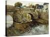 The Old Stone Bridge-Fritz Thaulow-Stretched Canvas