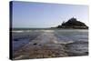 The Old Stone Causeway Leading to St. Michaels Mount Submerged by the Incoming Tide-Simon Montgomery-Stretched Canvas