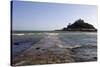 The Old Stone Causeway Leading to St. Michaels Mount Submerged by the Incoming Tide-Simon Montgomery-Stretched Canvas