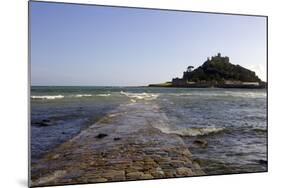 The Old Stone Causeway Leading to St. Michaels Mount Submerged by the Incoming Tide-Simon Montgomery-Mounted Photographic Print