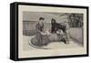 The Old Story-Sir Lawrence Alma-Tadema-Framed Stretched Canvas