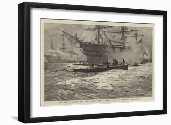 The Old Style and the New, a Three-Decker and a Torpedo Boat Off Portsmouth-William Lionel Wyllie-Framed Giclee Print