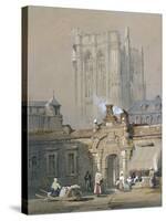 The Old Tower, Cologne Cathedral (Watercolour Heightened with White Bodycolour)-Samuel Prout-Stretched Canvas