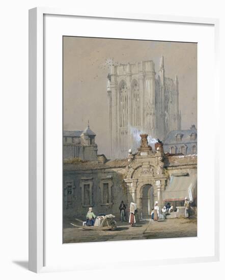 The Old Tower, Cologne Cathedral (Watercolour Heightened with White Bodycolour)-Samuel Prout-Framed Giclee Print