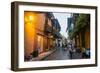The old town after sunset, UNESCO World Heritage Site, Cartagena, Colombia, South America-Michael Runkel-Framed Photographic Print