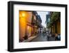 The old town after sunset, UNESCO World Heritage Site, Cartagena, Colombia, South America-Michael Runkel-Framed Photographic Print