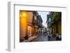 The old town after sunset, UNESCO World Heritage Site, Cartagena, Colombia, South America-Michael Runkel-Framed Photographic Print