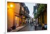 The old town after sunset, UNESCO World Heritage Site, Cartagena, Colombia, South America-Michael Runkel-Framed Photographic Print