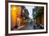 The old town after sunset, UNESCO World Heritage Site, Cartagena, Colombia, South America-Michael Runkel-Framed Photographic Print