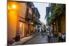 The old town after sunset, UNESCO World Heritage Site, Cartagena, Colombia, South America-Michael Runkel-Mounted Photographic Print