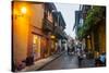 The old town after sunset, UNESCO World Heritage Site, Cartagena, Colombia, South America-Michael Runkel-Stretched Canvas