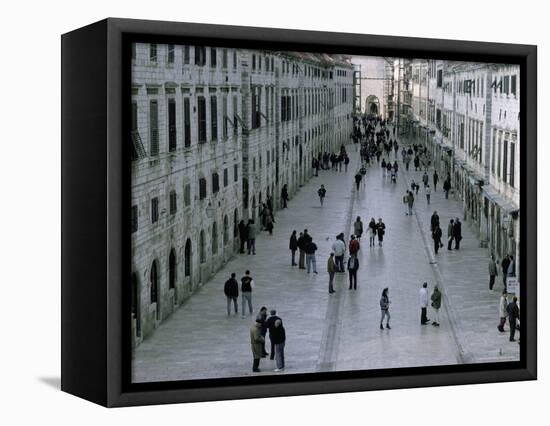 The Old Town and Ramparts, Dubrovnik, Croatia-Bruno Barbier-Framed Stretched Canvas