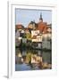 The Old Town and river Regnitz. Bamberg in Franconia, a part of Bavaria. The Old Town is listed as -Martin Zwick-Framed Photographic Print