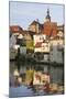 The Old Town and river Regnitz. Bamberg in Franconia, a part of Bavaria. The Old Town is listed as -Martin Zwick-Mounted Photographic Print