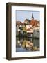 The Old Town and river Regnitz. Bamberg in Franconia, a part of Bavaria. The Old Town is listed as -Martin Zwick-Framed Photographic Print