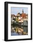 The Old Town and river Regnitz. Bamberg in Franconia, a part of Bavaria. The Old Town is listed as -Martin Zwick-Framed Photographic Print