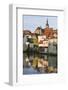 The Old Town and river Regnitz. Bamberg in Franconia, a part of Bavaria. The Old Town is listed as -Martin Zwick-Framed Photographic Print