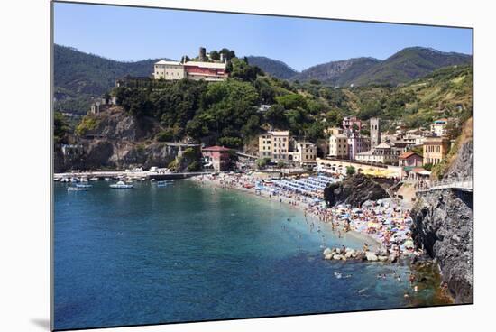 The Old Town Beach at Monterosso Al Mare from the Cinque Terre Coastal Path-Mark Sunderland-Mounted Photographic Print