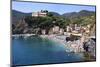 The Old Town Beach at Monterosso Al Mare from the Cinque Terre Coastal Path-Mark Sunderland-Mounted Photographic Print