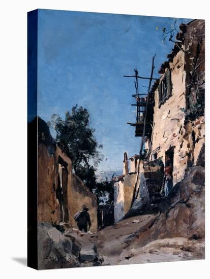The Old Town Below the Cemetery, Menton, 1890-Emmanuel Lansyer-Stretched Canvas