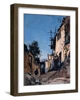 The Old Town Below the Cemetery, Menton, 1890-Emmanuel Lansyer-Framed Giclee Print